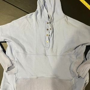 half‎ button hoodie oversized